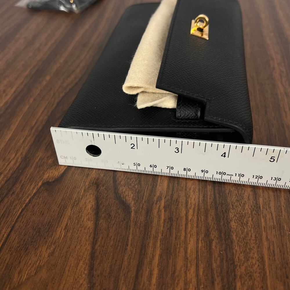 Hermes Womens OS Quiet Luxury Old Money Minimalist Chic Kelly Long Wallet Clutch - Picture 13 of 14